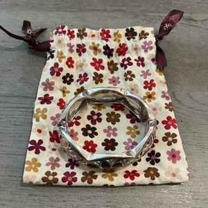 Brighton Floral Magnetic Cuff - Silver, Gold, and Pinks